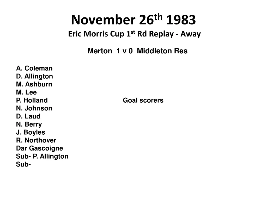 november 26 th 1983 eric morris