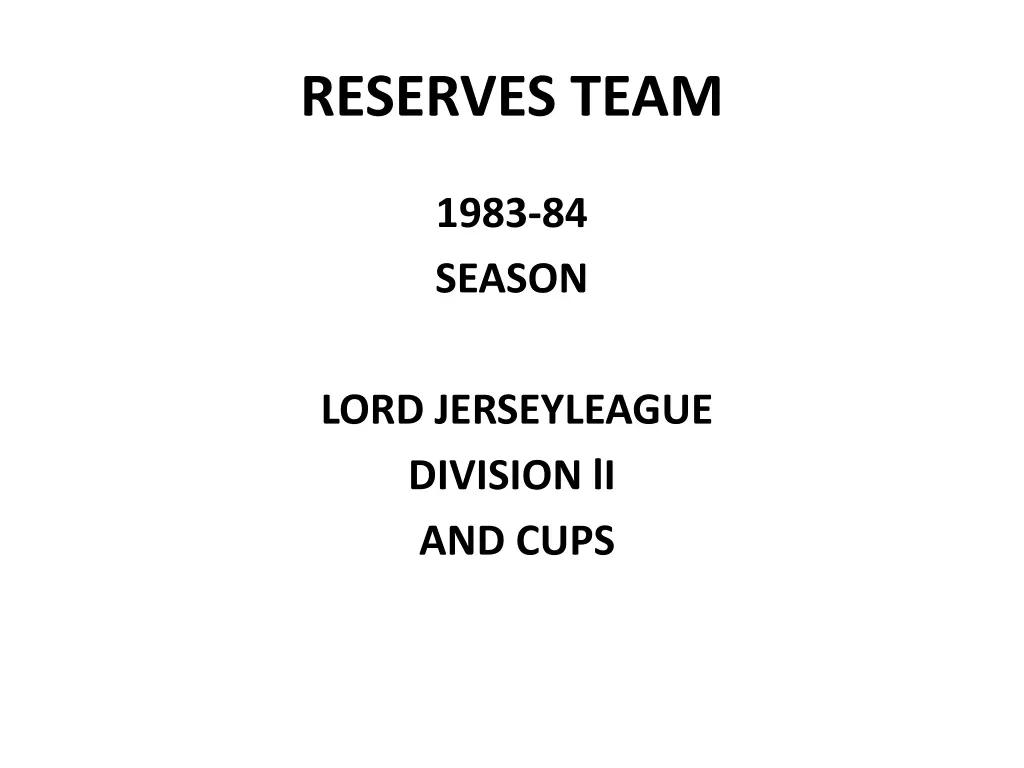 reserves team
