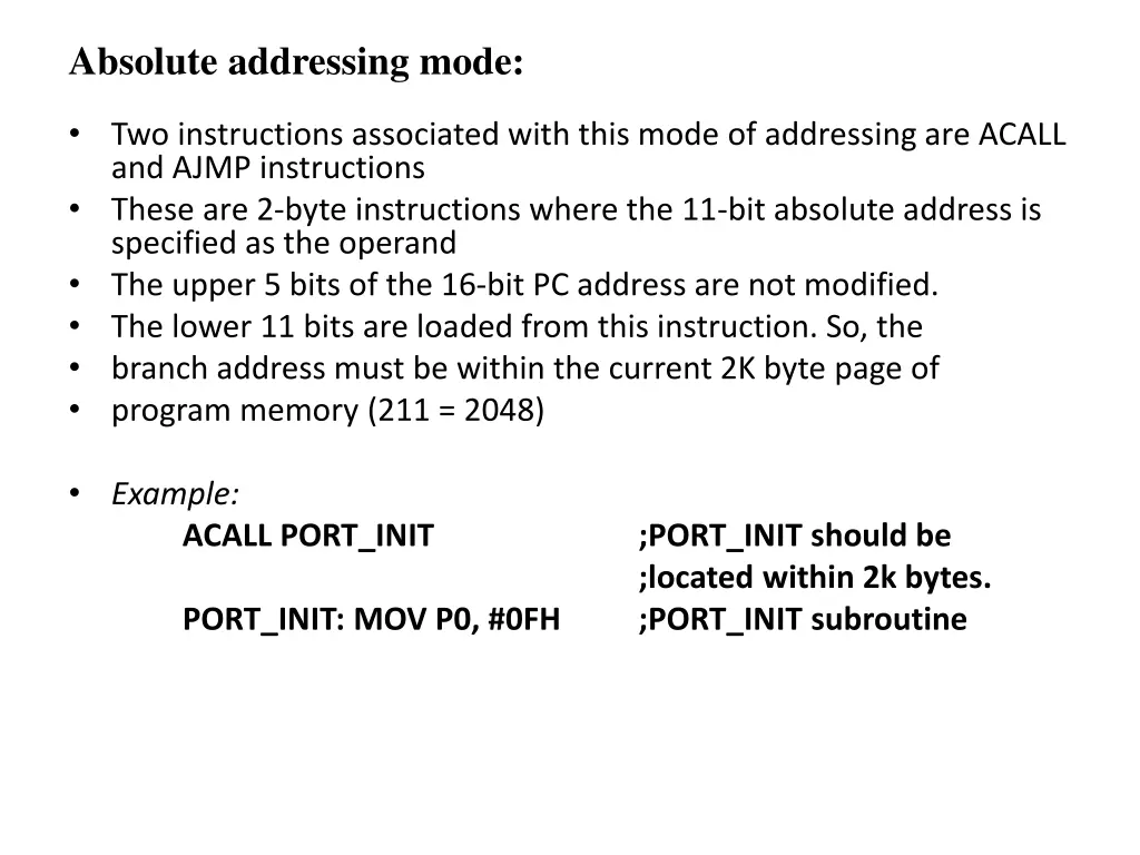 absolute addressing mode