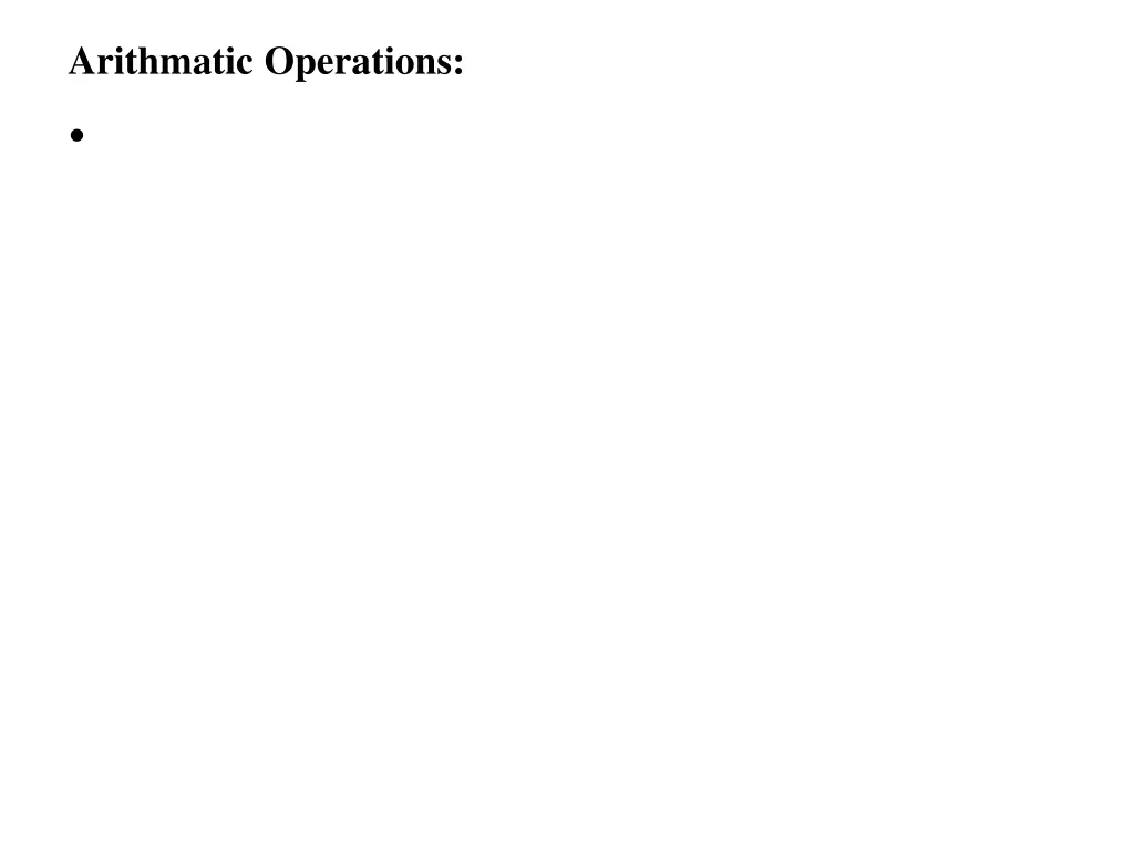 arithmatic operations