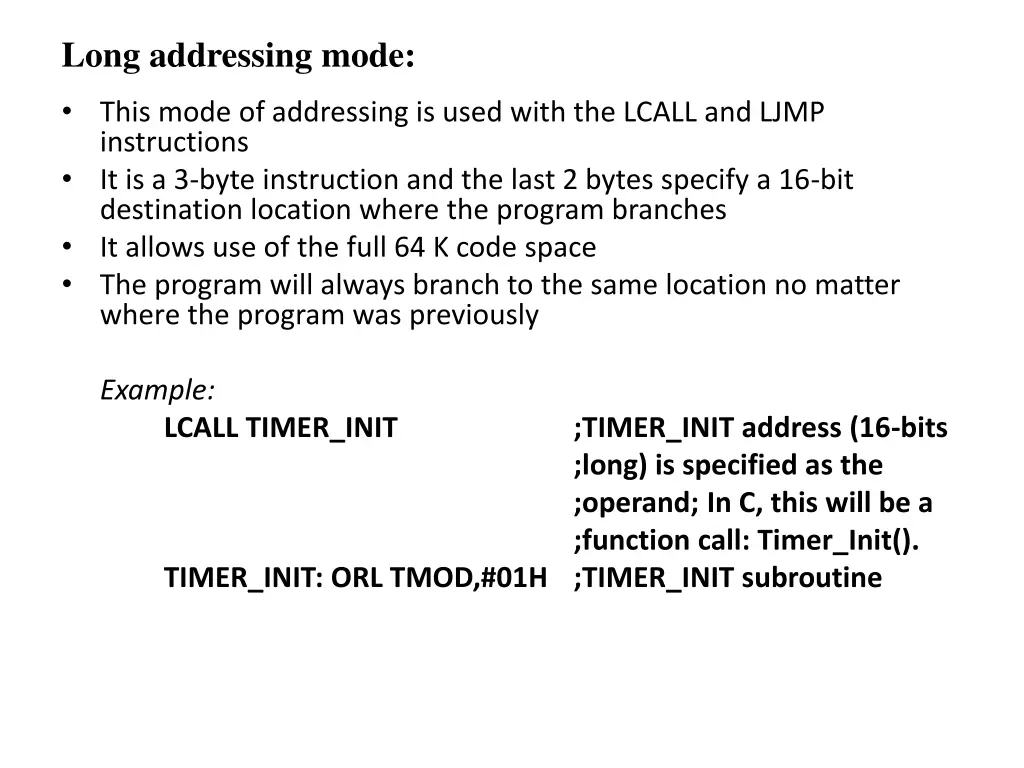 long addressing mode