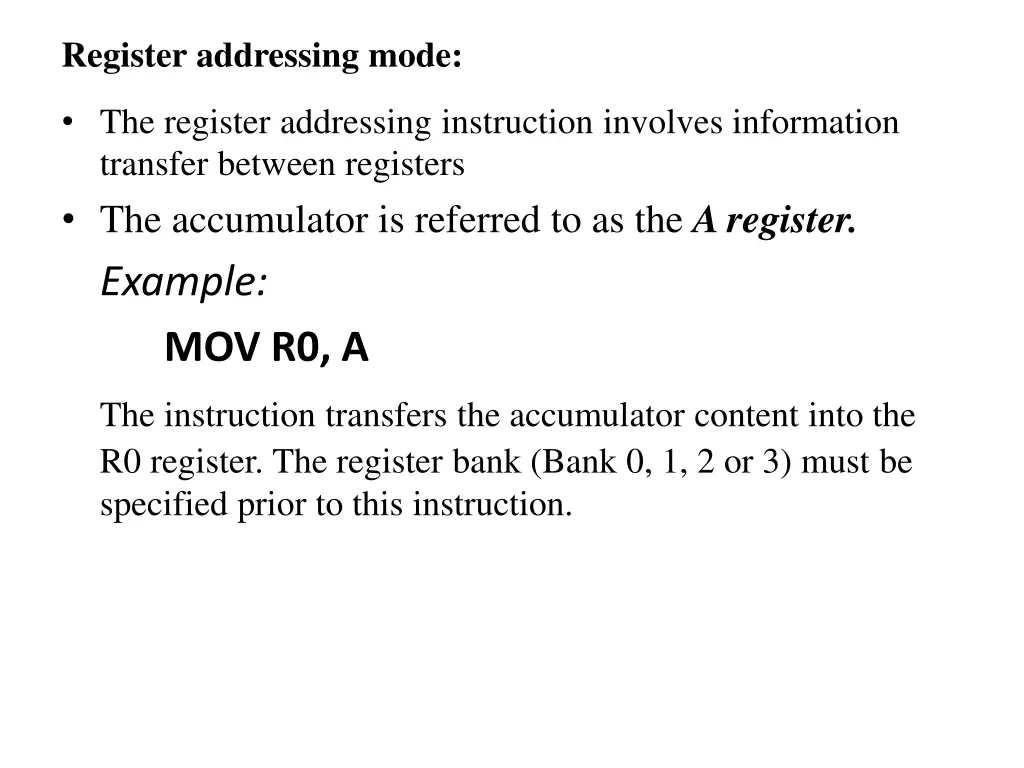 register addressing mode