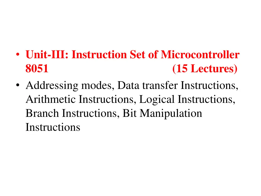 unit iii instruction set of microcontroller 8051