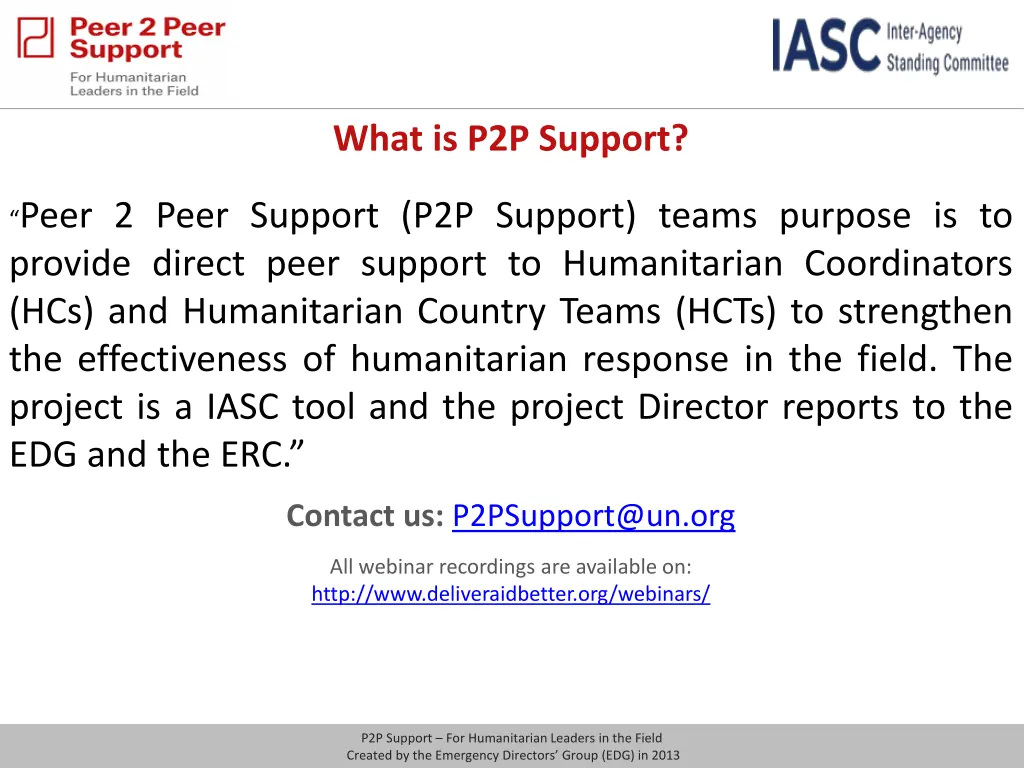 what is p2p support
