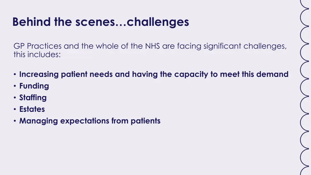 behind the scenes challenges