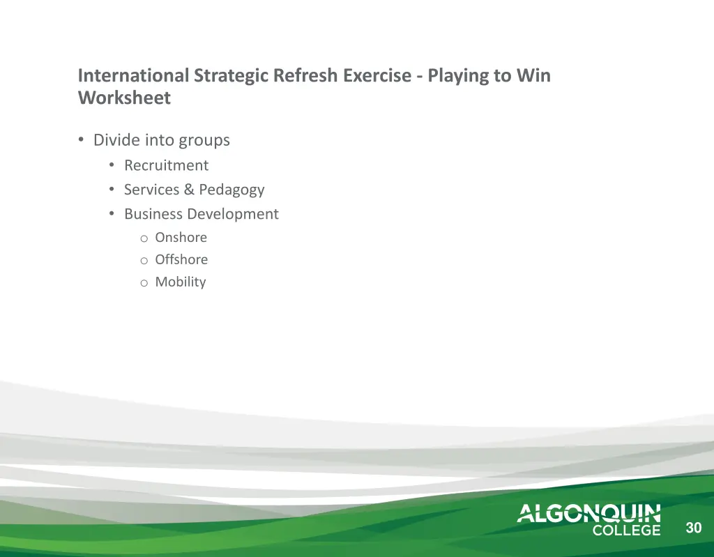 international strategic refresh exercise playing