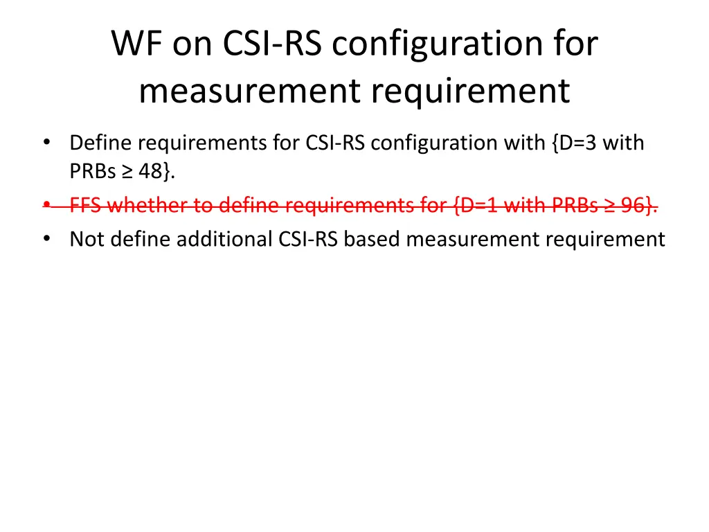wf on csi rs configuration for measurement