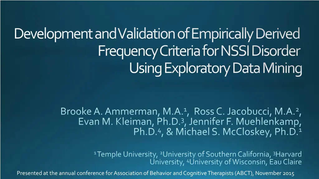 development and validation of empirically derived