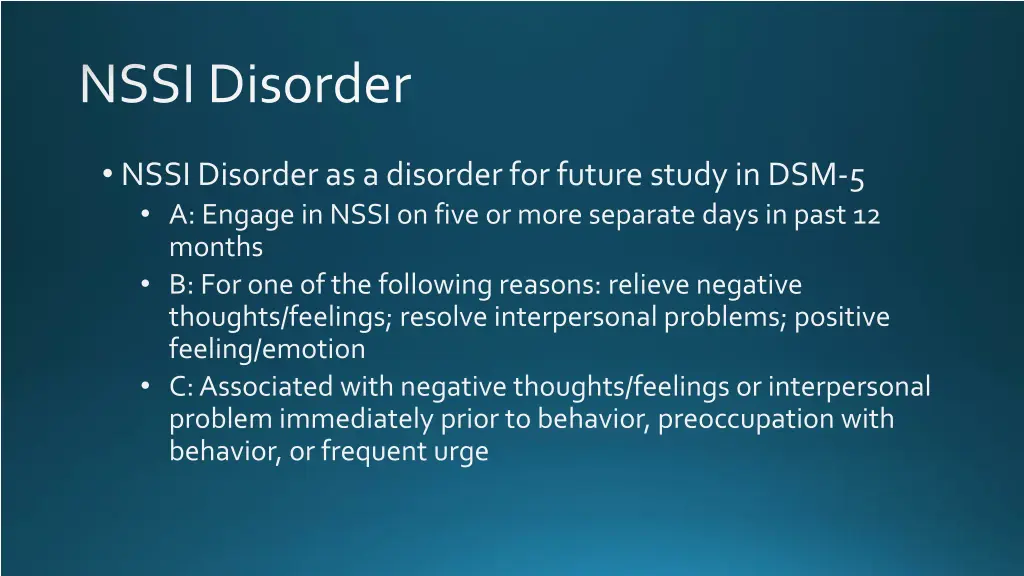 nssi disorder