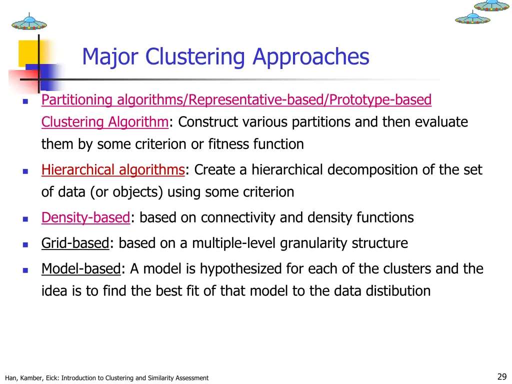major clustering approaches