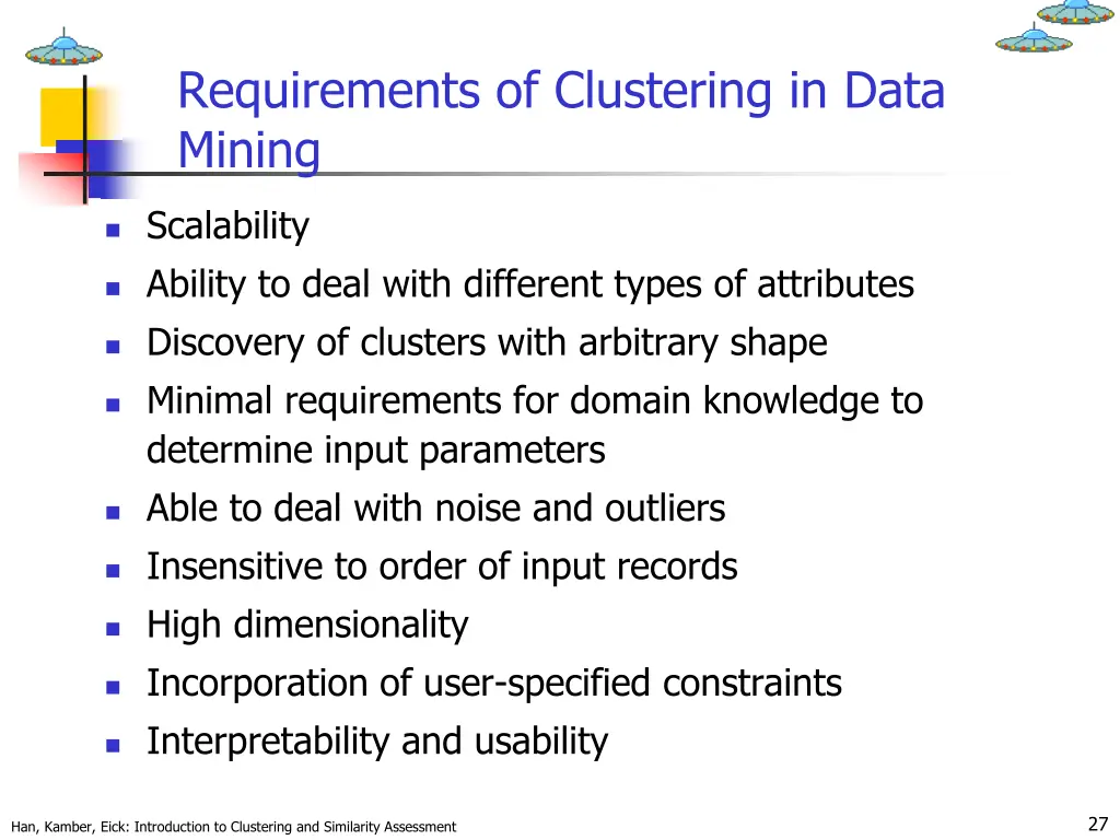 requirements of clustering in data mining