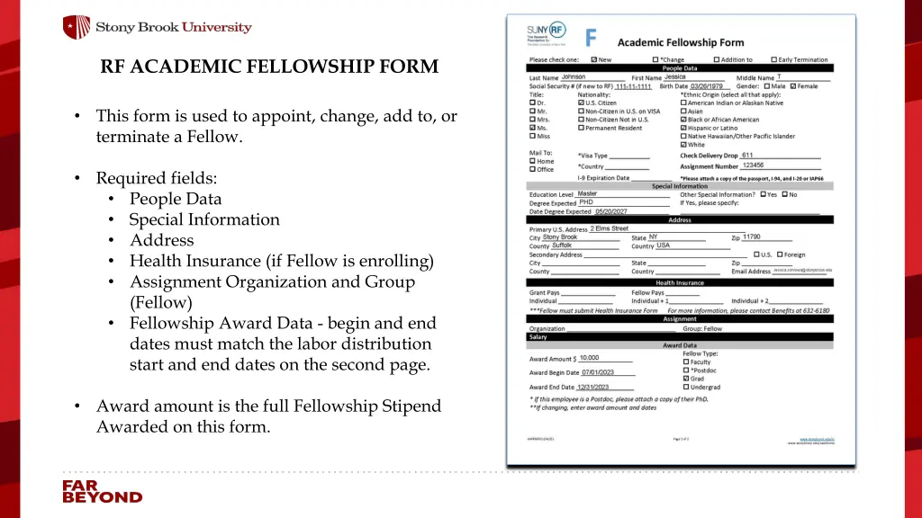 rf academic fellowship form