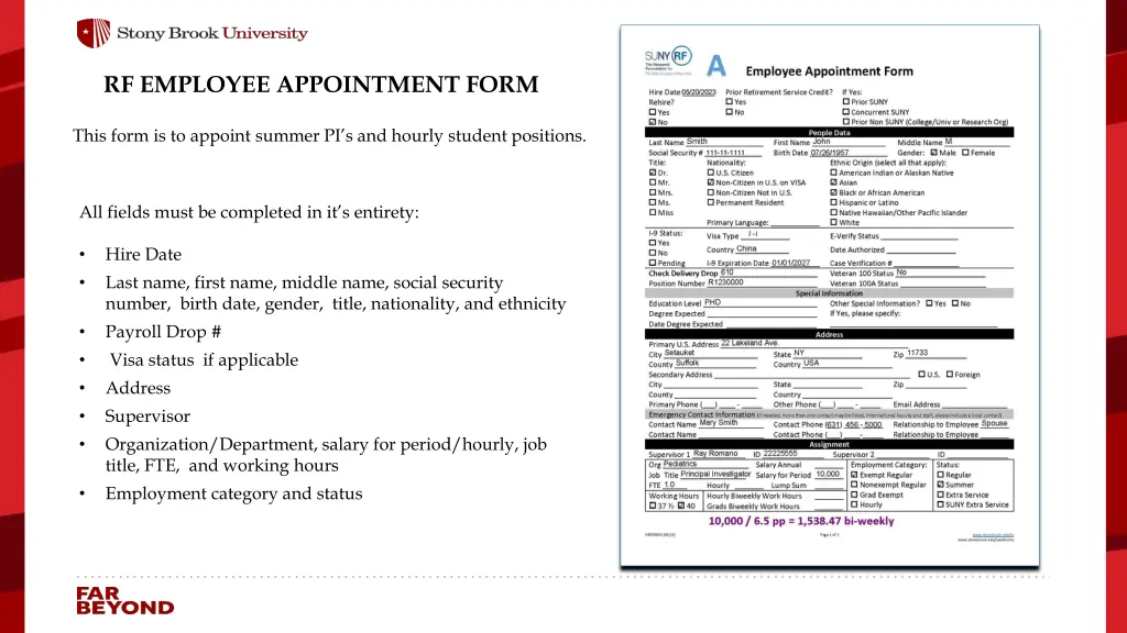 rf employee appointment form