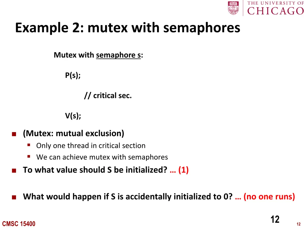 example 2 mutex with semaphores