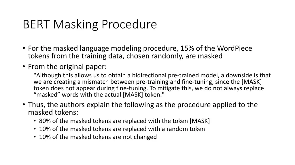 bert masking procedure