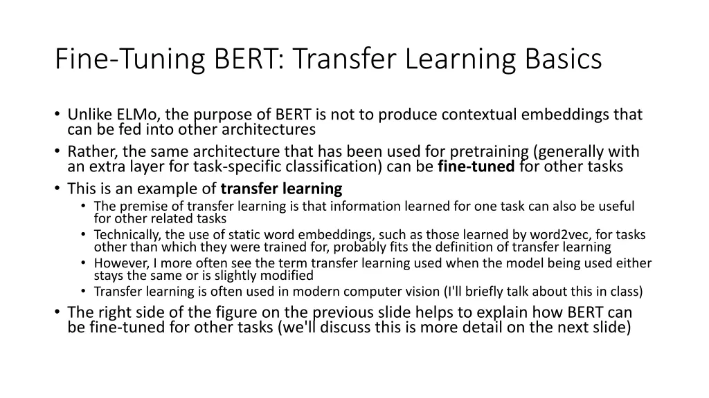 fine tuning bert transfer learning basics