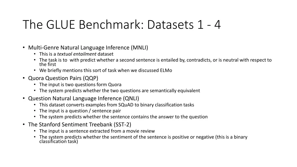 the glue benchmark datasets 1 4