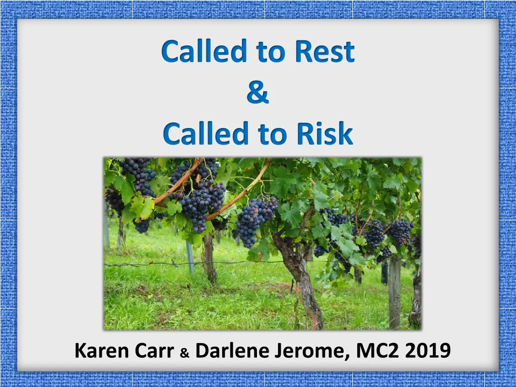 called to rest called to risk