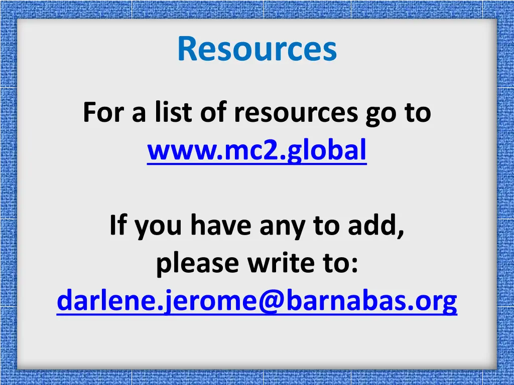 resources