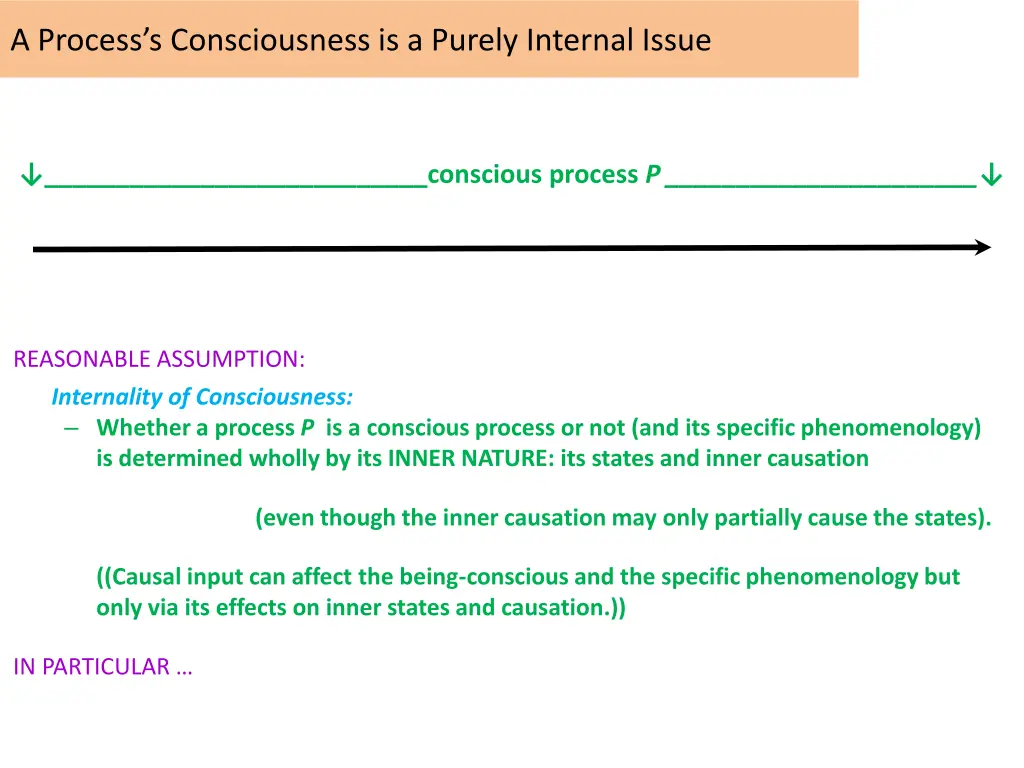 a process s consciousness is a purely internal