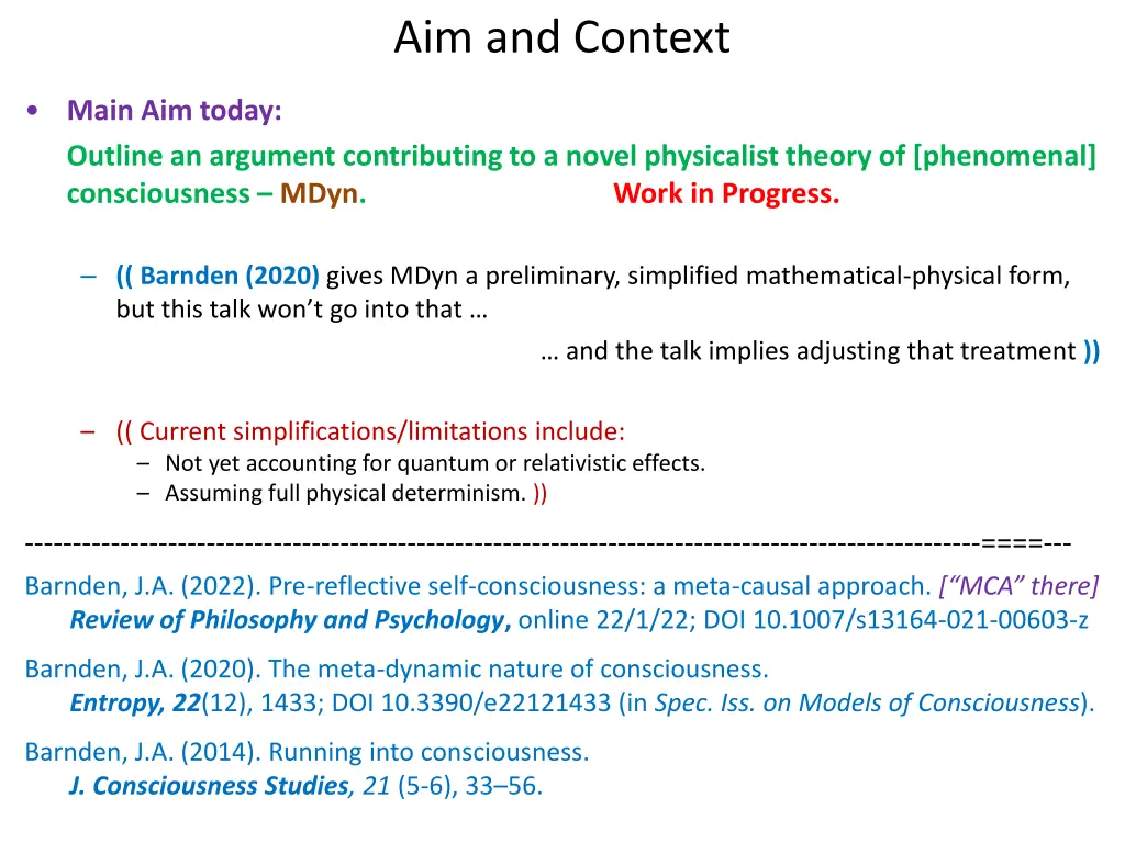 aim and context