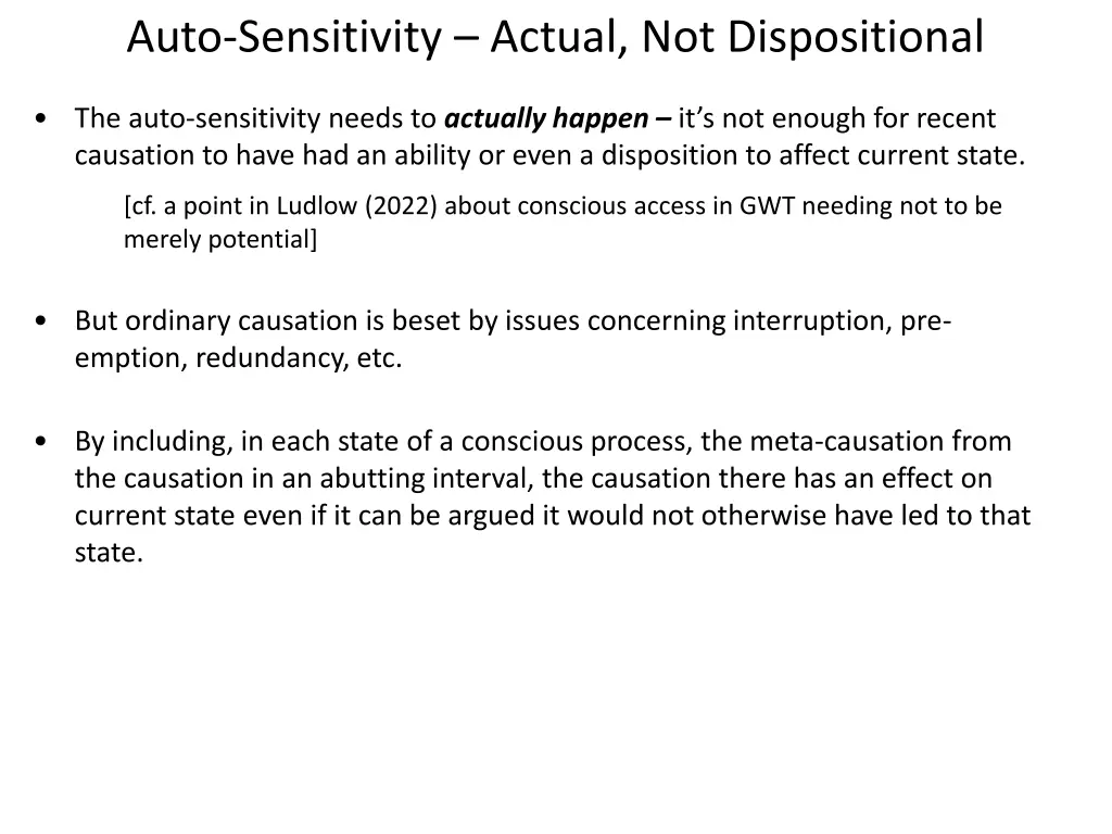 auto sensitivity actual not dispositional