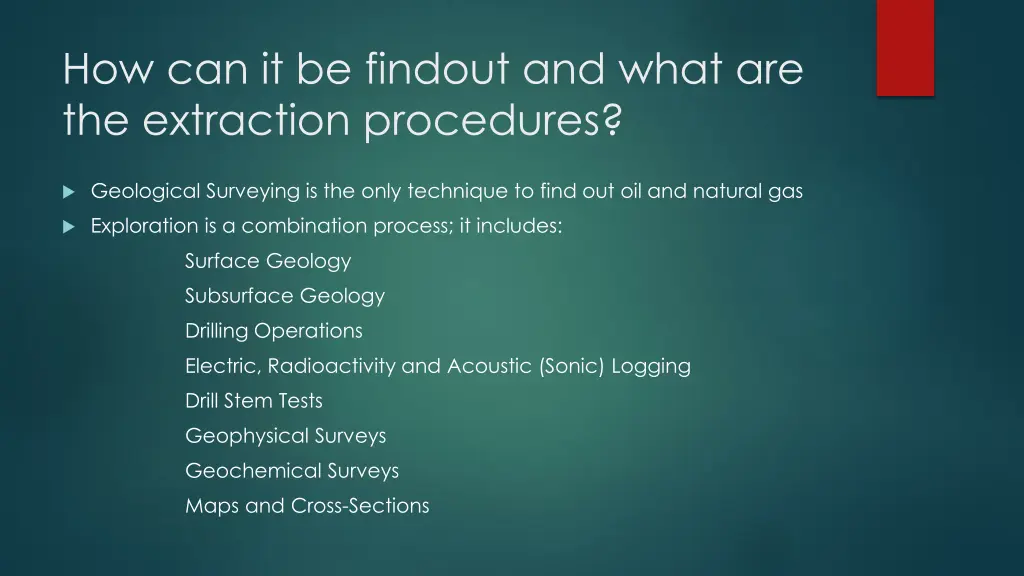 how can it be findout and what are the extraction