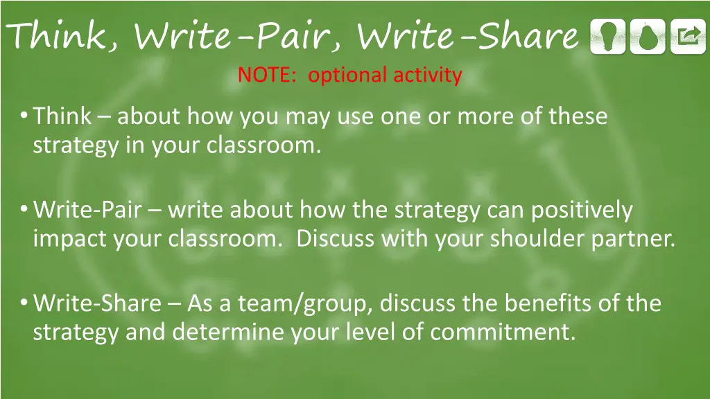 think write pair write share note optional