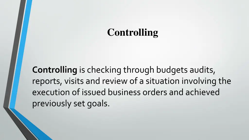 controlling