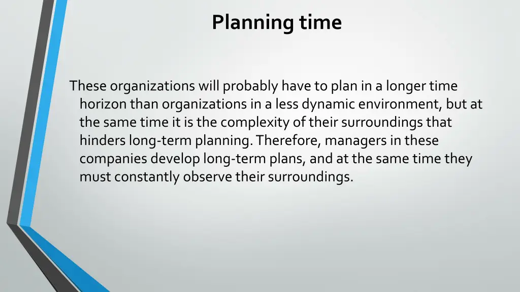 planning time 2