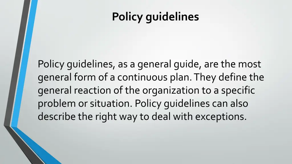 policy guidelines