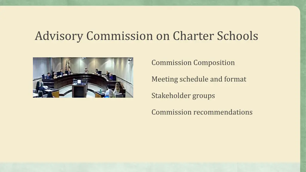 advisory commission on charter schools