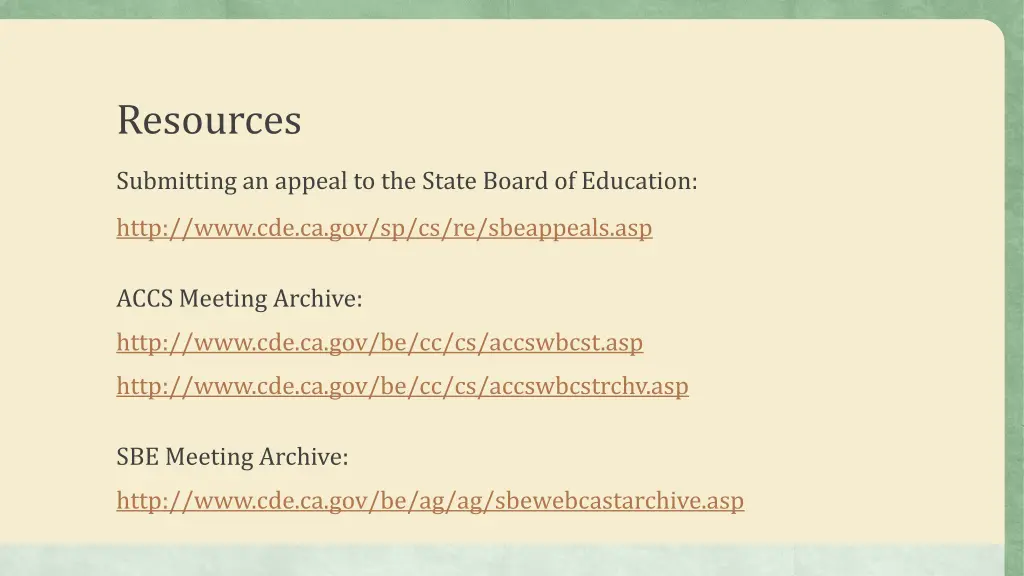 resources
