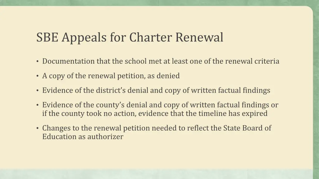 sbe appeals for charter renewal