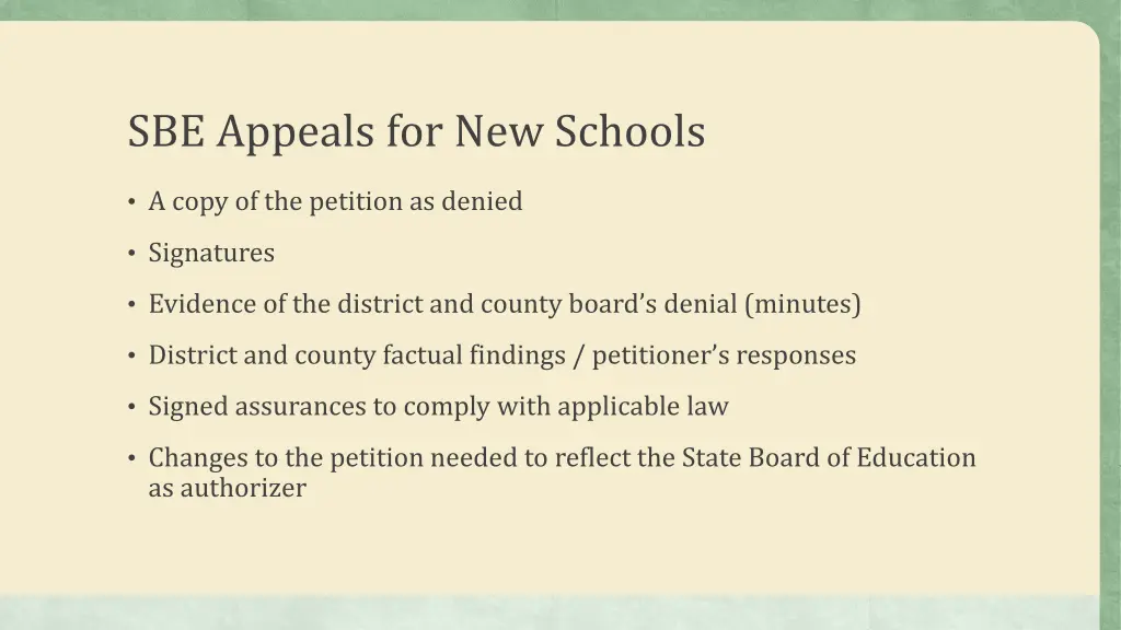 sbe appeals for new schools
