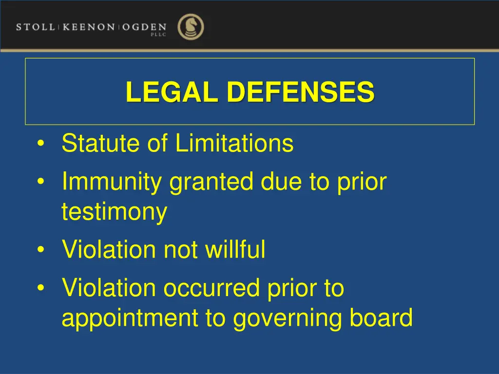 legal defenses
