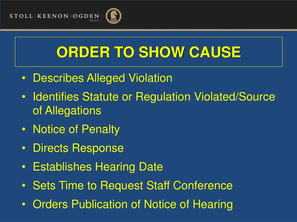 order to show cause