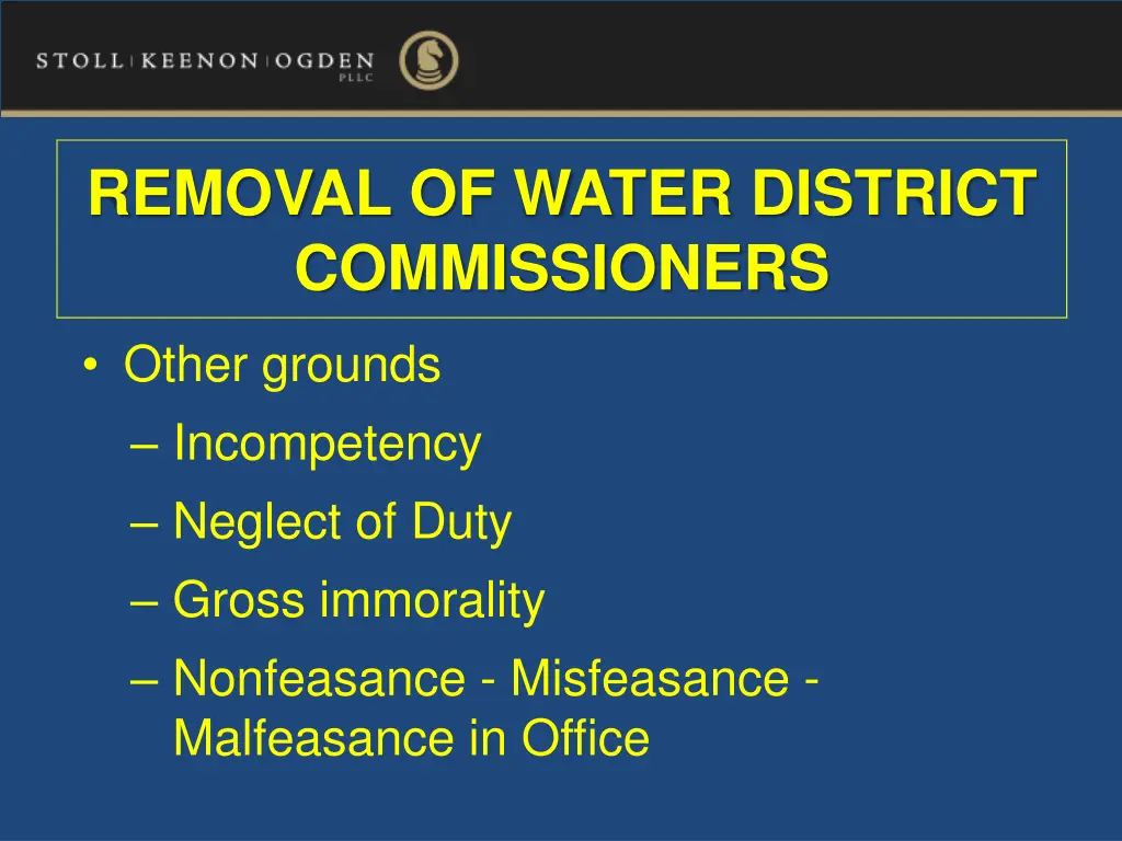 removal of water district commissioners 1