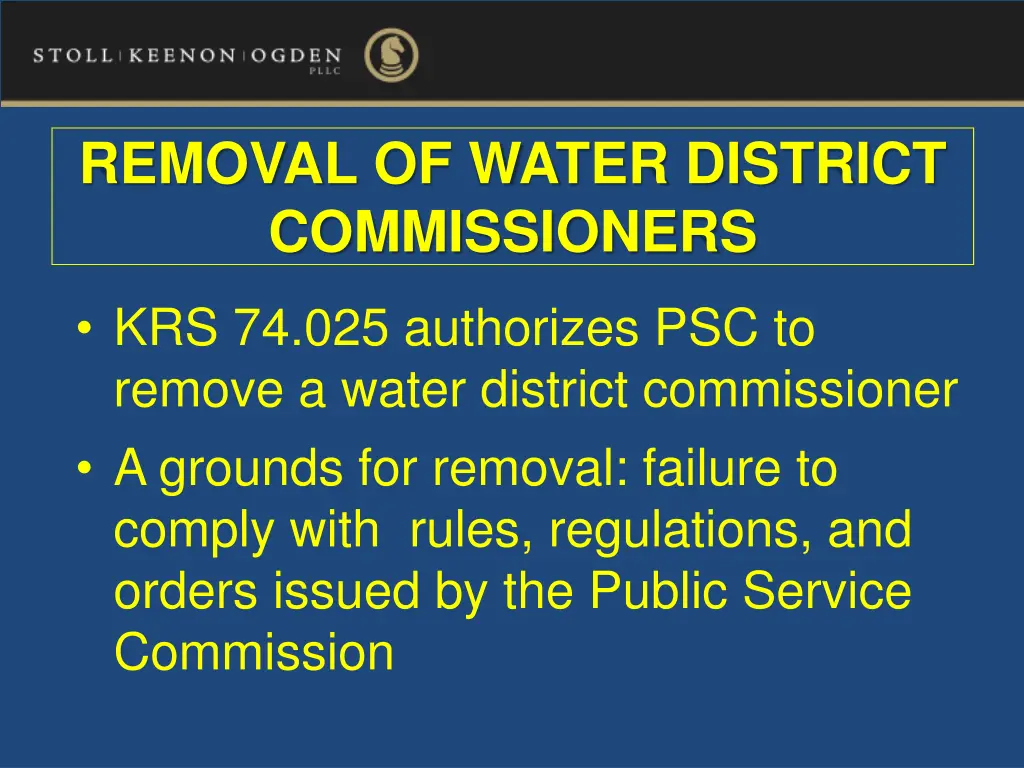 removal of water district commissioners