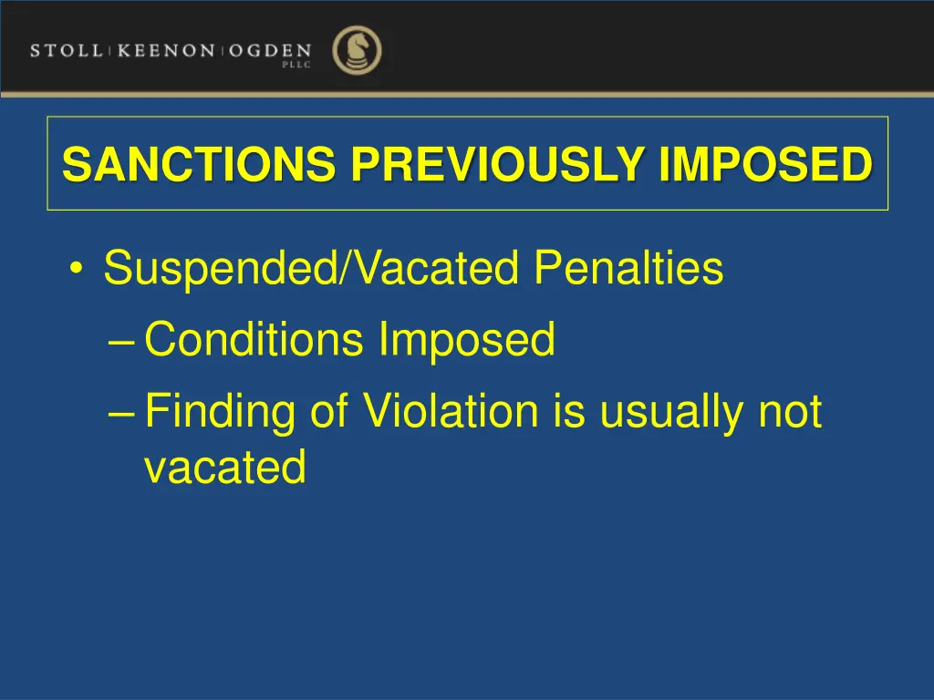 sanctions previously imposed 1