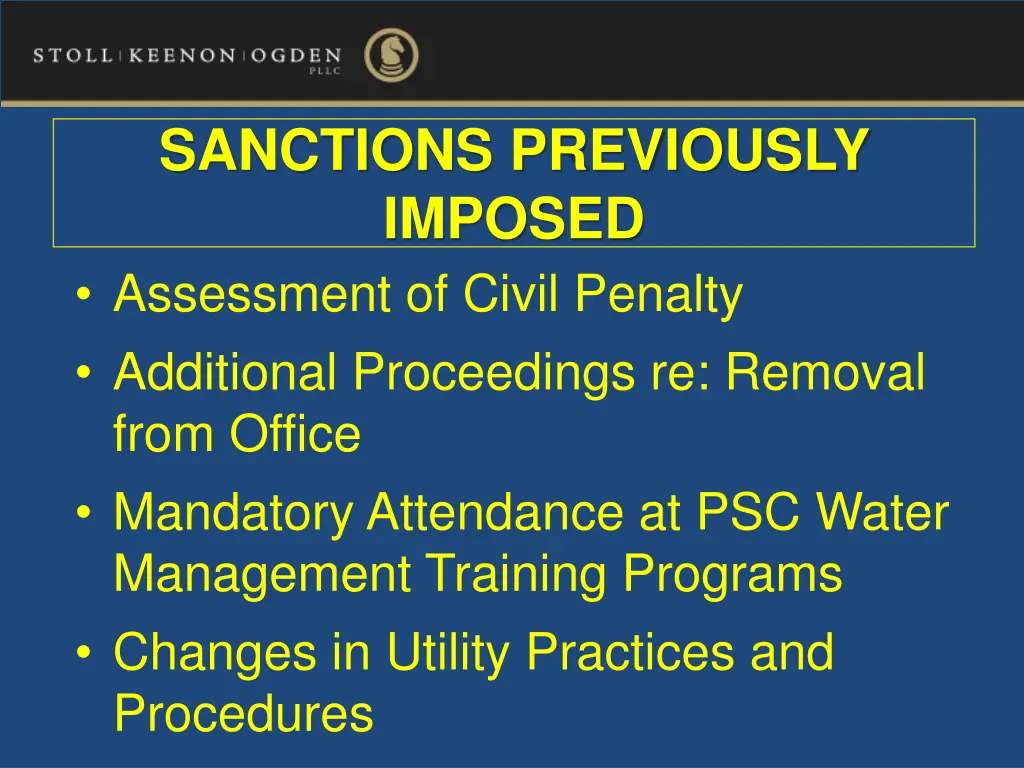 sanctions previously imposed