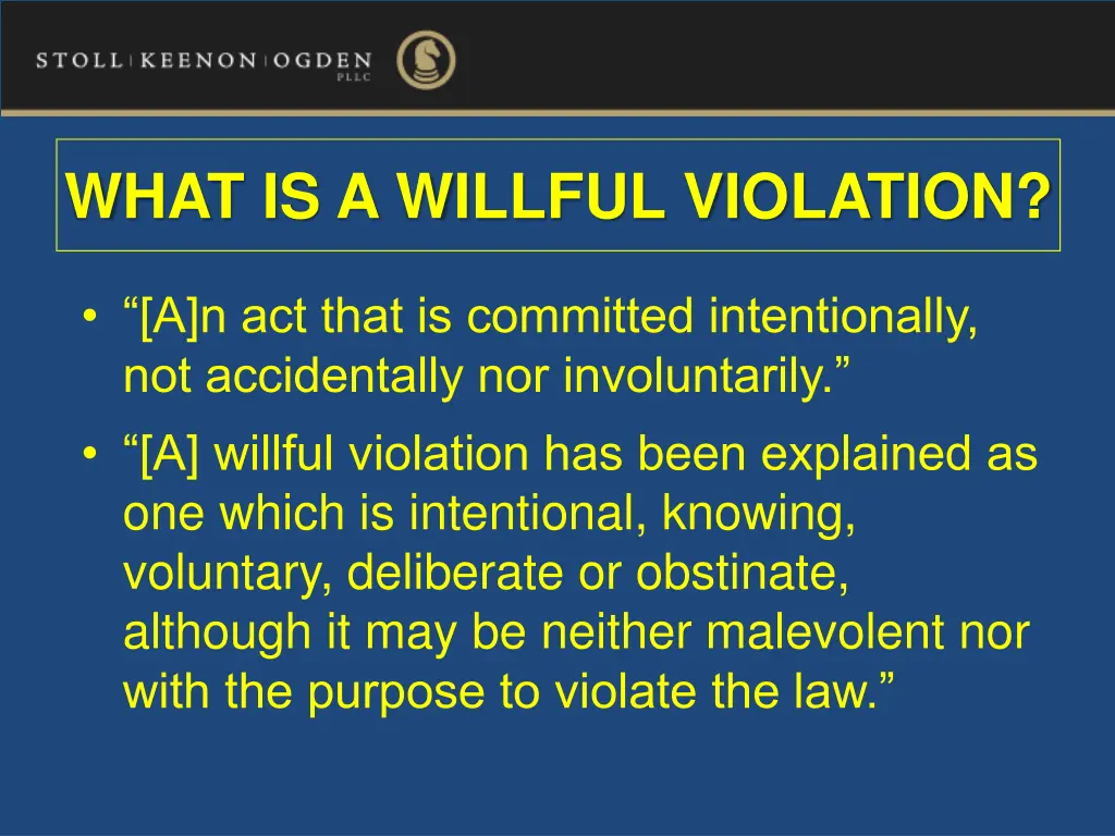 what is a willful violation