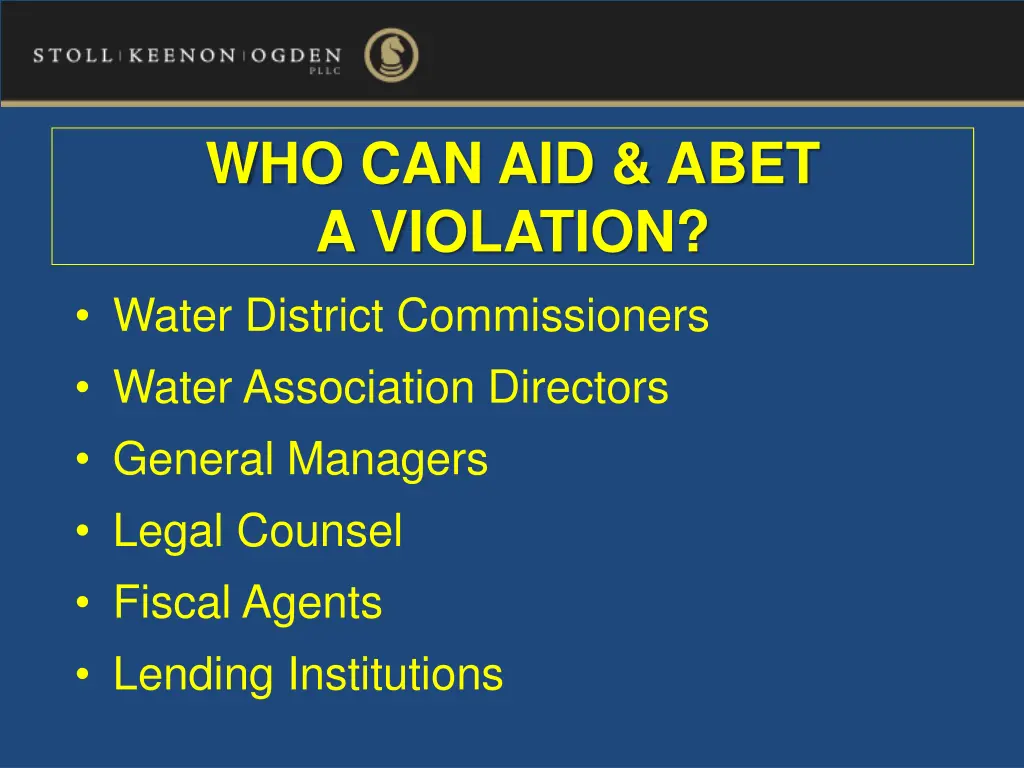 who can aid abet a violation