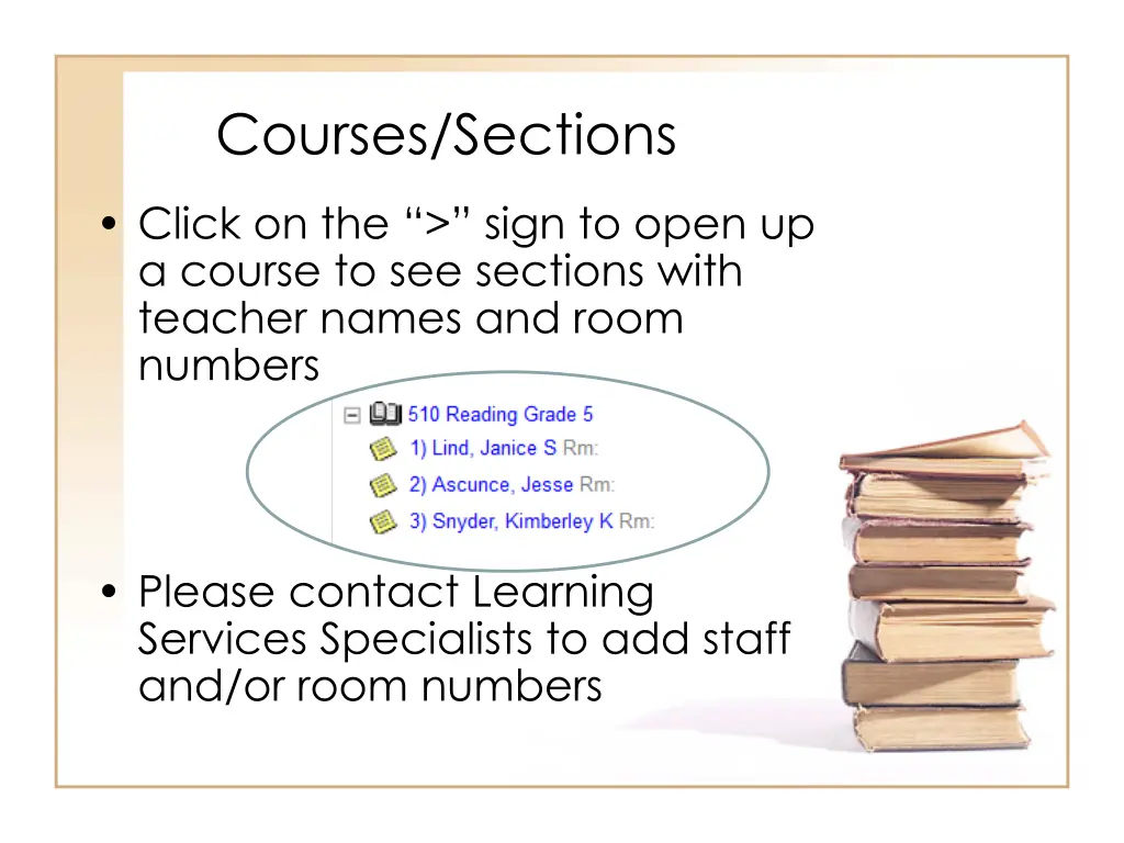 courses sections