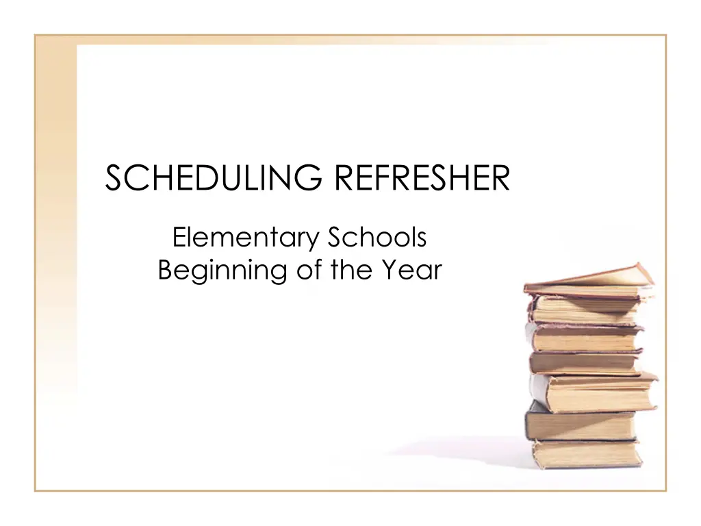 scheduling refresher