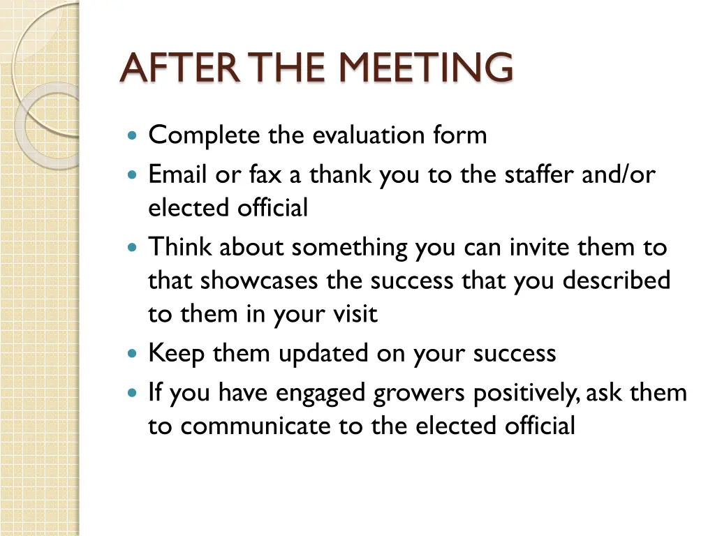 after the meeting