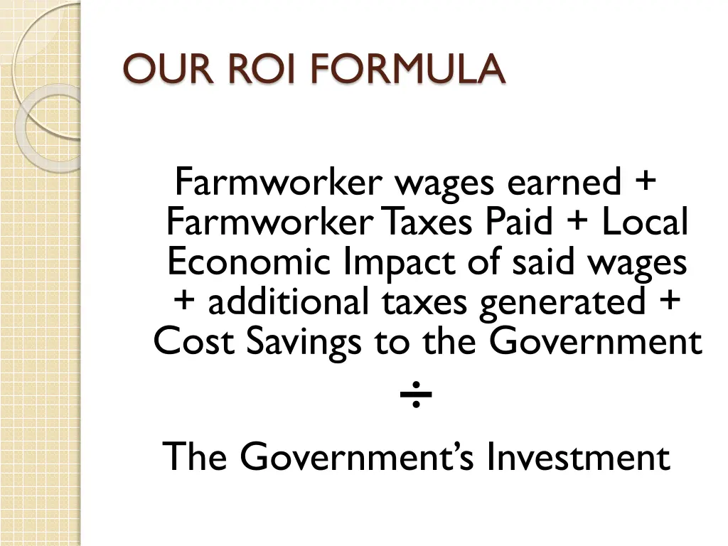 our roi formula