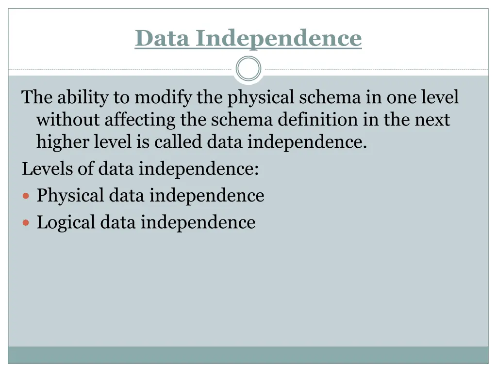data independence