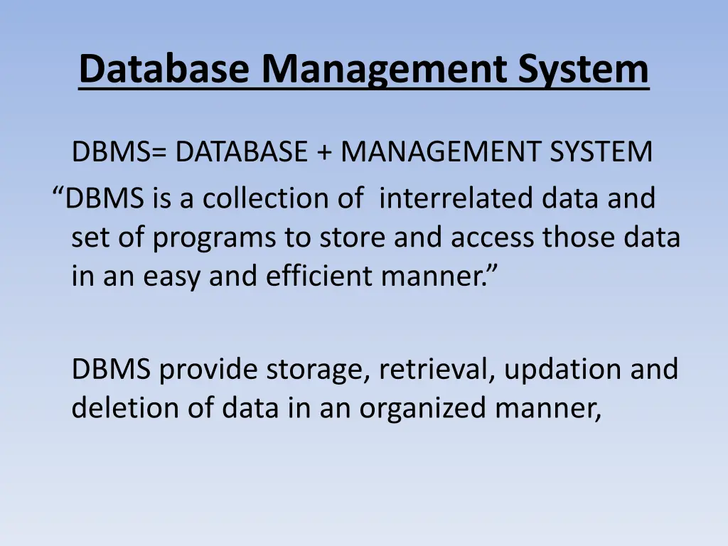 database management system