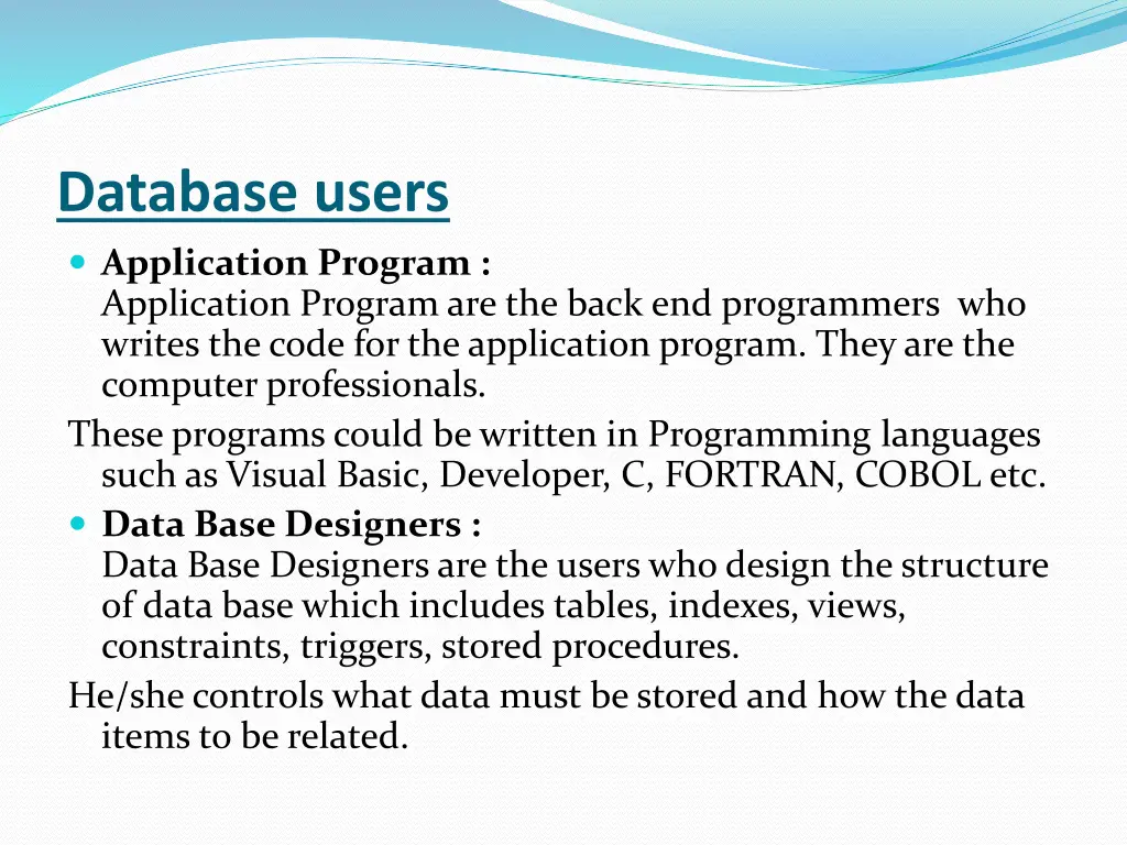 database users 1